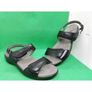 SAS Tripad Comfort Black Leather Slingback Sandals  Women's Size 7N